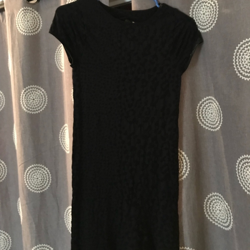Black stretchy Leopard print cocktail dress